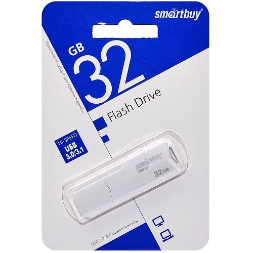 32GB USB 3.0/3.1 Flash Drive SmartBuy Clue белый (SB32GBCLU-W3)