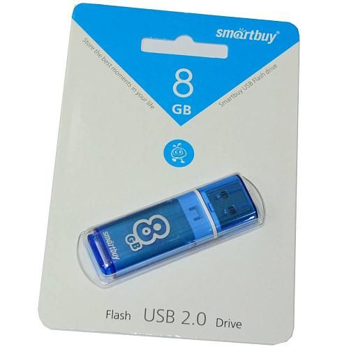8GB USB 2.0 Flash Drive SmartBuy Glossy синий (SB8GBGS-B)