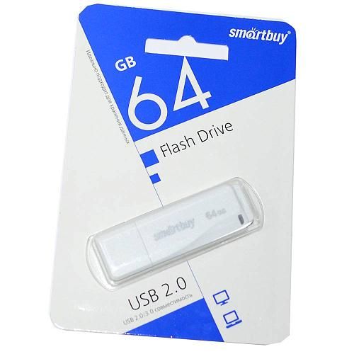 64GB USB 2.0 Flash Drive SmartBuy LM05 белый (SB64GBLM-W)
