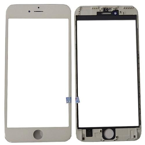 Стекло совместим с iPhone 6S Plus + OCA + рамка белый (олеофобное покрытие) 
