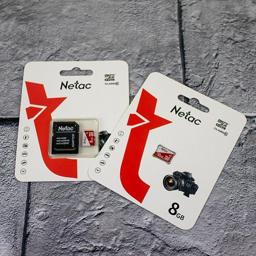 8GB NETAC P500 Eco MicroSD class 10 без адаптера