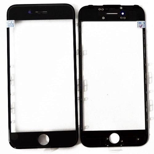 Стекло совместим с iPhone 7 + OCA + рамка черный (олеофобное покрытие) 