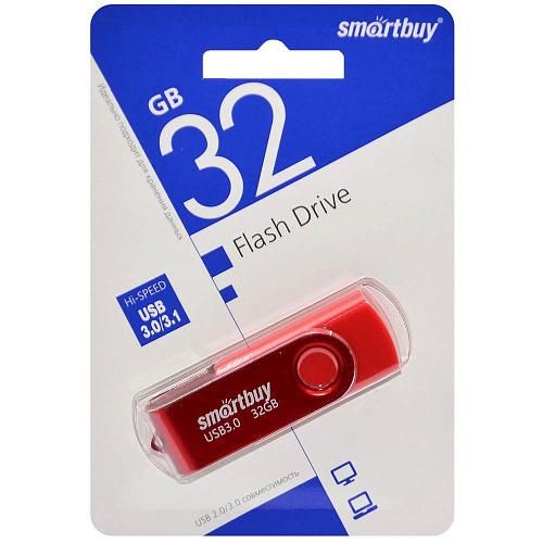 32GB USB 3.0 Flash Drive SmartBuy Twist красный (SB032GB3TWR)