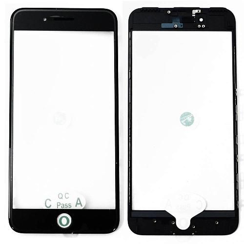 Стекло совместим с iPhone 7 Plus + OCA + рамка черный (олеофобное покрытие) orig Factory