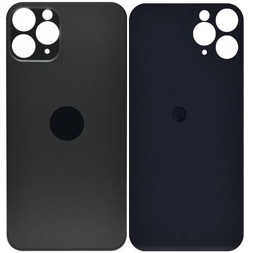 Стекло задней крышки совместим с iPhone 11 Pro orig Factory черный /увеличенный вырез камеры/