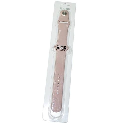 Ремешок совместим с Apple Watch (42/44/45/49 мм) силикон SM светло-розовый