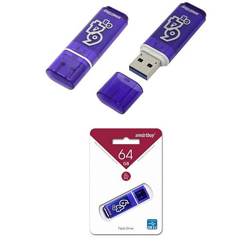 64GB USB 3.0 Flash Drive SmartBuy Glossy синий (SB64GBGS-DB)