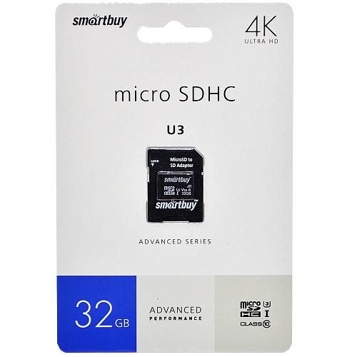 32GB SmartBuy MicroSDHC UHS-I U3 V30 A1 class 10