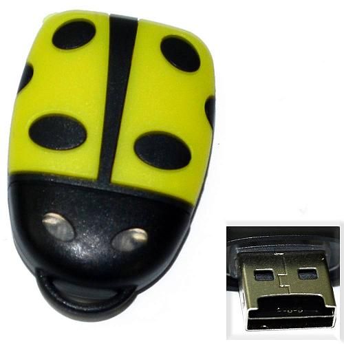 Картридер Micro SD - USB "Божья коровка" желтый