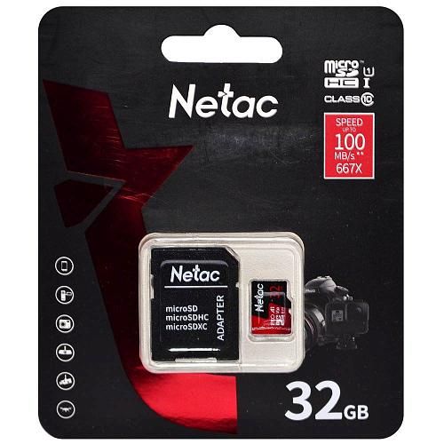 32GB NETAC P500 Extreme Pro MicroSD UHS-I A1 V10 class 10