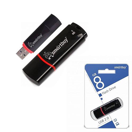 8GB USB 2.0 Flash Drive SmartBuy Crown черный COMPACT (SB8GBCRW-K_C)