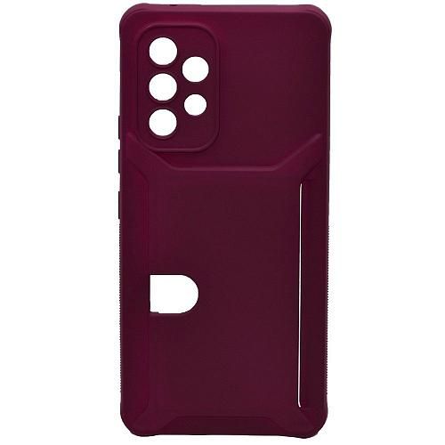 Чехол - накладка совместим с Samsung SM-A536U/Galaxy A53 5G "Cardholder" Вид 2 силикон бордовый
