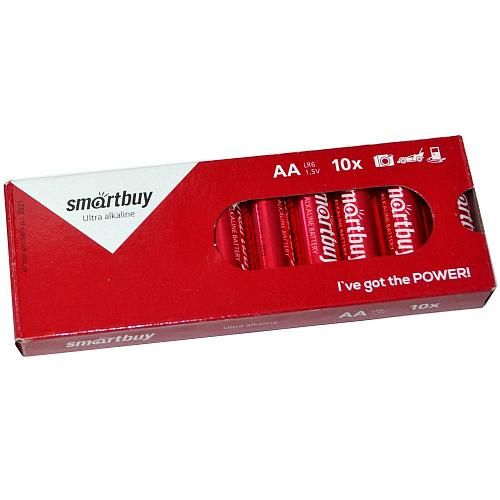 Батарейка AA LR6 алкалиновая SmartBuy (коробка/10шт)