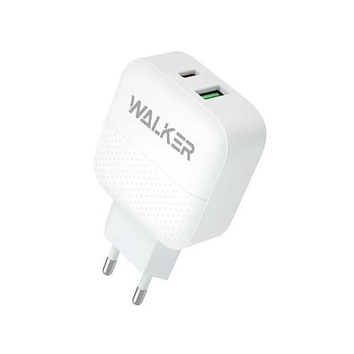 СЗУ USB-С 3,0А (USB, TYPE-C, QC 3.0, PD, 18W) WALKER WH-37 белый