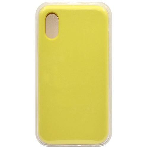 Чехол - накладка совместим с iPhone X/Xs "Soft Touch" лимонный 41 /с логотипом/