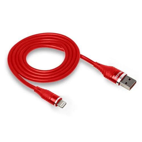 Кабель USB - Lightning 8-pin WALKER C735 красный (1м) /3,1А/