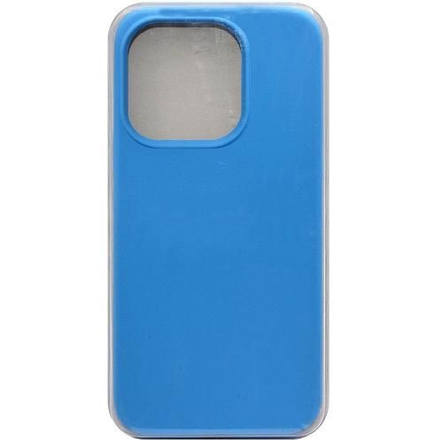 Чехол - накладка совместим с iPhone 14 Pro "Soft Touch" голубой 16 /с логотипом/