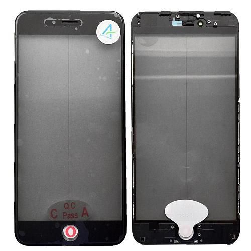 Стекло совместим с iPhone 6 Plus + OCA + поляризатор + рамка черный (олеофобное покрытие) orig Factory