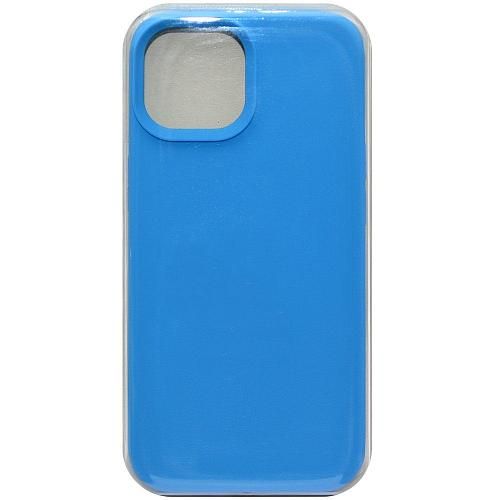 Чехол - накладка совместим с iPhone 15 "Soft Touch" голубой 16 /с логотипом/