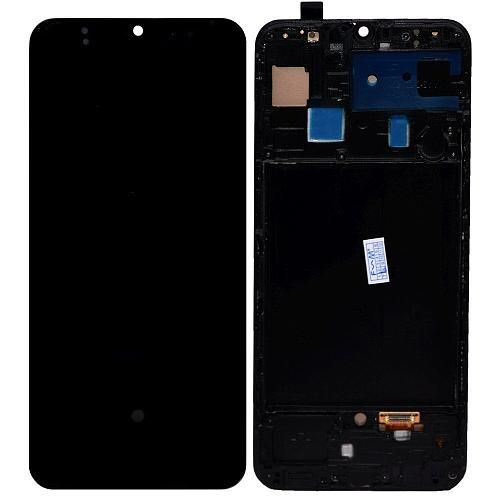 Дисплей совместим с Samsung SM-A505F/A305F/Galaxy A50/A30 + тачскрин в рамке черный OLED (orig size)