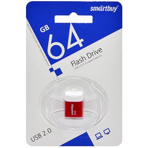 64GB USB 2.0 Flash Drive SmartBuy Lara красный (SB64GBLARA-R)