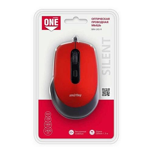 Мышь проводная SMARTBUY One 265-R красный