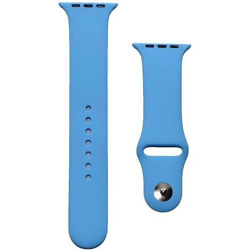 Ремешок совместим с Apple Watch (42/44/45/49 мм) силикон ML ярко-голубой 