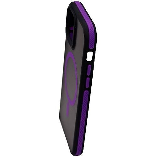 Чехол - накладка совместим с iPhone 15 (6.1") "Mystery" с Magsafe пластик+силикон фиолетовый
