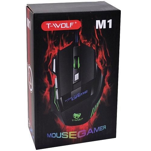 Мышь проводная игровая T-WOLF M1 черный
