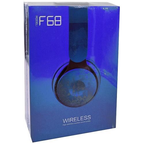 Наушники накладные Bluetooth F68 синий