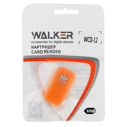 Картридер Micro SD - USB WALKER WCD-12 /цвет в ассортименте/