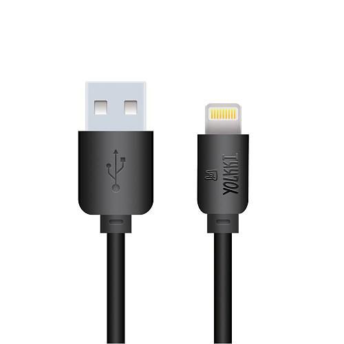 Кабель USB - Lightning 8-pin YOLKKI Standart 02 box черный (1м) /max 2,1A/