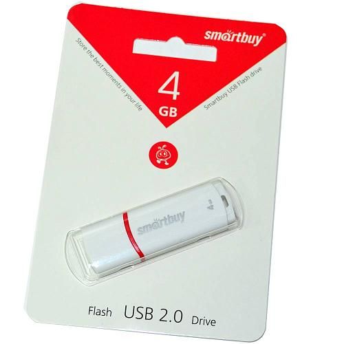 4GB USB 2.0 Flash Drive SmartBuy Crown белый (SB4GBCRW-W)
