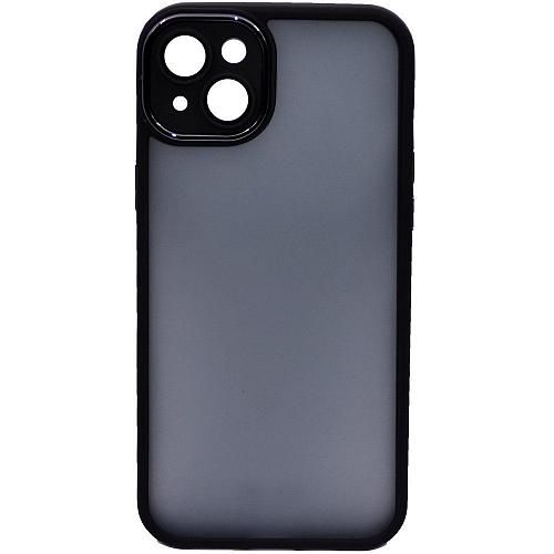 Чехол - накладка совместим с iPhone 14 Plus "Allure" полупрозрачный пластик + силикон черный