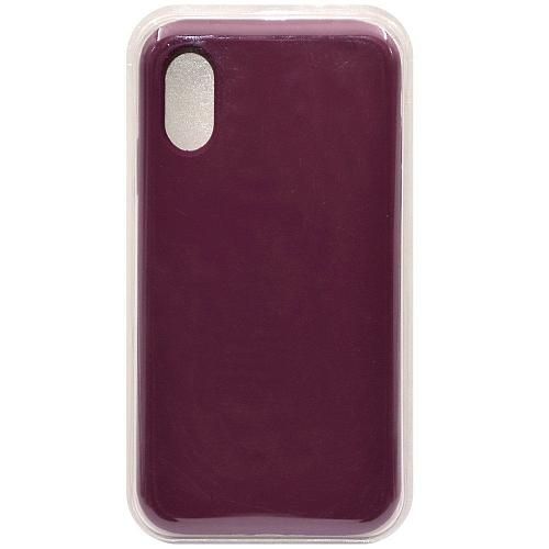Чехол - накладка совместим с iPhone X/Xs "Soft Touch" вишневый 57 /с логотипом/