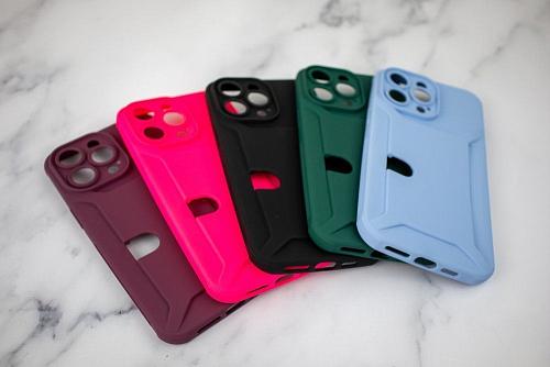 Чехол - накладка совместим с Samsung Galaxy A33 5G "Cardholder" Вид 2 силикон ярко-розовый