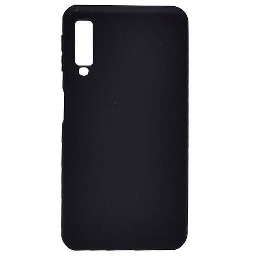 Чехол - накладка совместим с Samsung Galaxy A7 (2018) SM-A750F силикон матовый черный (1мм)