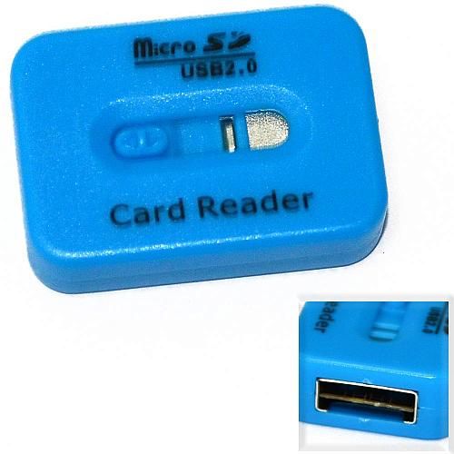 Картридер Micro SD - USB Kg 0133 голубой