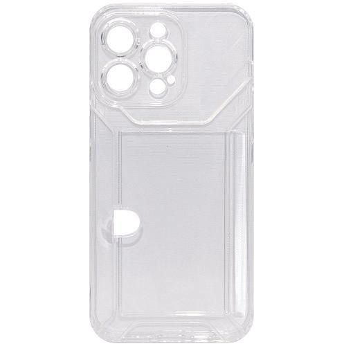 Чехол - накладка совместим с iPhone 15 Pro силикон прозрачный с кардхолдером Вид 2