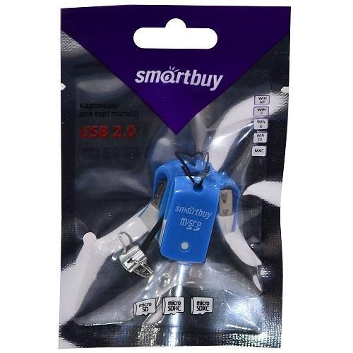 Картридер Micro SD - USB SMARTBUY SBR-706-B голубой