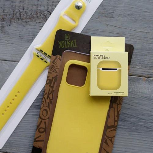 Чехол - накладка совместим с iPhone 13 Pro (6.1") YOLKKI Rivoli силикон желтый 