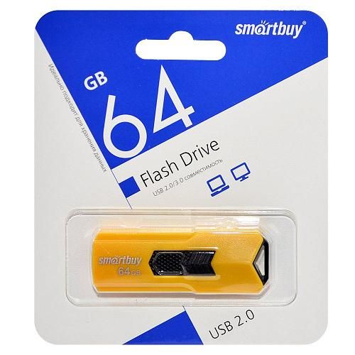 64GB USB 2.0 Flash Drive SmartBuy Stream желтый (SB64GBST-Y)
