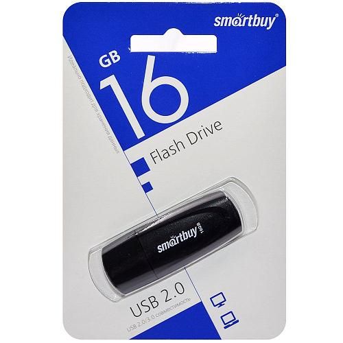 16GB USB 2.0 Flash Drive SmartBuy Scout черный (SB016GB2SCK)