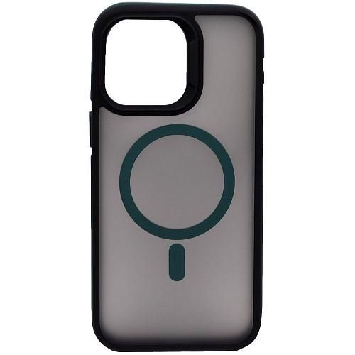 Чехол - накладка совместим с iPhone 14 Pro Max (6.7") "Mystery" с Magsafe пластик+силикон зеленый