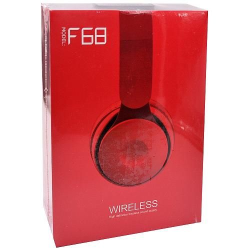Наушники накладные Bluetooth F68 красный
