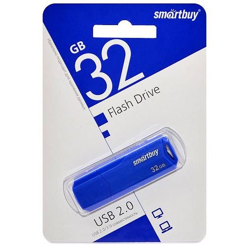 32GB USB 2.0 Flash Drive SmartBuy Clue синий (SB32GBCLU-BU)