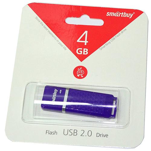 4GB USB 2.0 Flash Drive SmartBuy Quartz фиолетовый (SB4GBQZ-V)