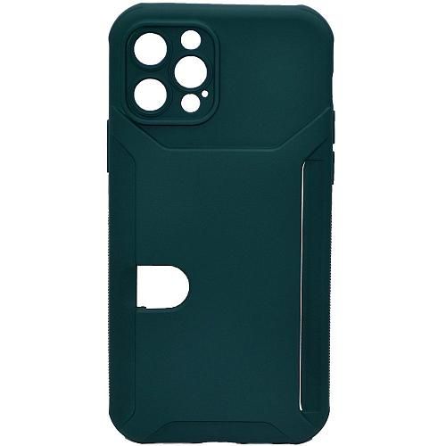 Чехол - накладка совместим с iPhone 12 Pro "Cardholder" Вид 2 силикон темно-зеленый