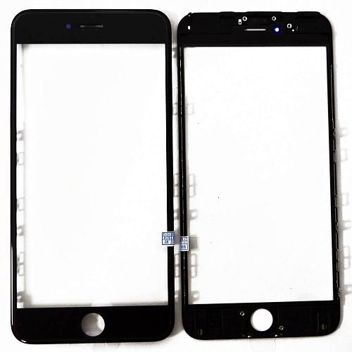 Стекло совместим с iPhone 6S Plus + OCA + рамка черный (олеофобное покрытие) 