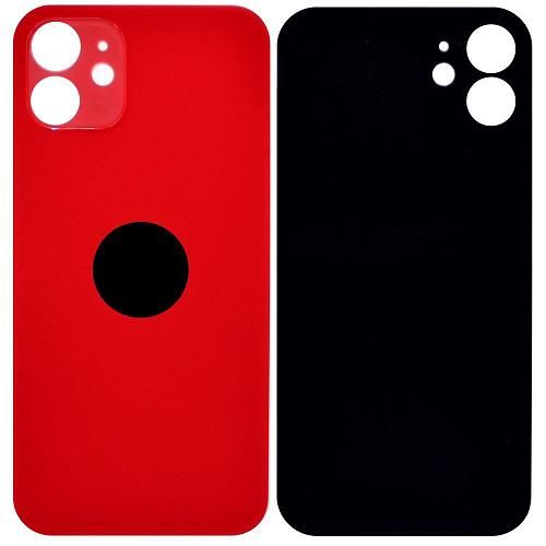 Стекло задней крышки совместим с iPhone 12 красный /увеличенный вырез камеры/ 